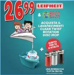 Mondo Brico Lavapavimenti Clean Twist Rotation Disc Mop offerta