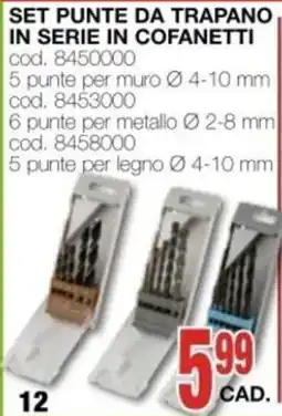 Mondo Brico Set punte da trapano in serie in cofanetti offerta