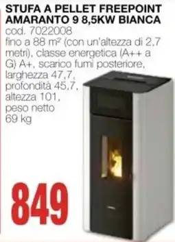 Mondo Brico Stufa a pellet FreePoint Amaranto 9 offerta
