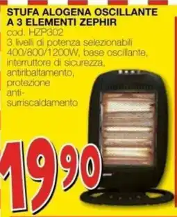 Mondo Brico Stufa alogena oscillante a 3 elementi ZEPHIR offerta
