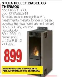 Mondo Brico Stufa pellet Isabel CS Thermos offerta