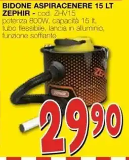 Mondo Brico Bidone aspiracenere ZEPHIR offerta