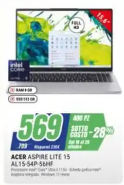 Leonardelli Acer Aspire Lite 15 offerta