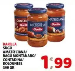 Mio Market Barilla sugo amatriciana/ragù montanaro/contadina/boLOGNESE offerta