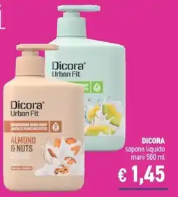 Determarket Dicora Urban Fit sapone liquido mani offerta