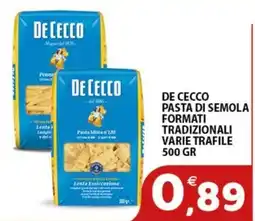 Mio Market De Cecco pasta di semola formati tradizionali varie trafile offerta