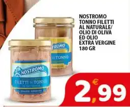Premium Supermercati Nostromo tonno filetti al naturale offerta