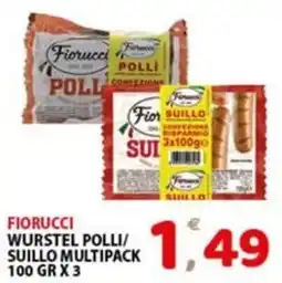 Premium Supermercati Fiorucci wurstel polli/suillo multipack offerta