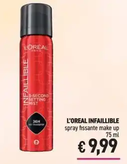 Determarket L'OREAL INFAILLIBLE spray fissante make up offerta