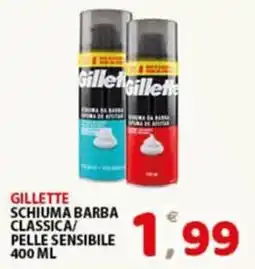 Premium Supermercati Gillette schiuma barba classica/pelle sensibile offerta