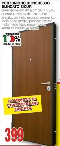 Mondo Brico Portoncino di ingresso blindato sicur offerta