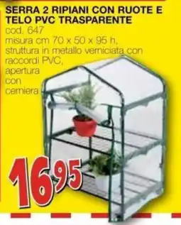 Mondo Brico Serra 2 ripiani con ruote e telo pvc trasparente offerta