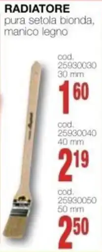 Mondo Brico RADIATORE pura setola bionda, manico legno offerta