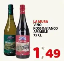 Premium Supermercati La Mura Vino Rosso/Bianco Amabile offerta