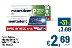 Qui Discount Dentifricio Mentadent P/White System offerta