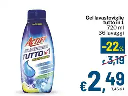 Qui Discount Actiff gel lavastoviglie tutto in 1 offerta