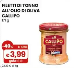 Gala Supermercati Filetti di tonno all'olio di oliva Callipo offerta