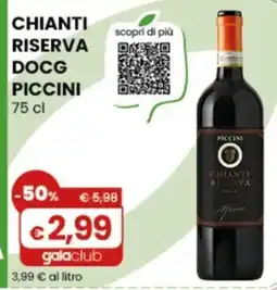 Gala Supermercati Chianti riserva docg piccini offerta