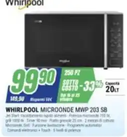 Leonardelli Whirlpool microonde MWP 203 SB offerta