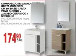 Mondo Brico Composizione bagno Greta con piedi offerta