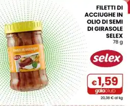 Gala Supermercati Filetti di acciughe Selex offerta