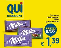 Qui Discount Tavoletta di cioccolato Milka gusti assortiti offerta