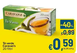 Qui Discount Tè verde Caravan's offerta