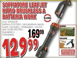 Mondo Brico Soffiatore leafjet nitro brushless a batteria Worx offerta