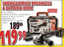 Mondo Brico Smerigliatrice brushless a batteria Worx offerta