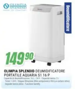 Leonardelli Olimpia Splendid deumidificatore portatile aquaria s1 16 p offerta