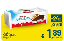 Qui Discount Kinder Fetta al latte offerta