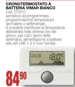 Mondo Brico Cronotermostato a batteria Vimar bianco offerta