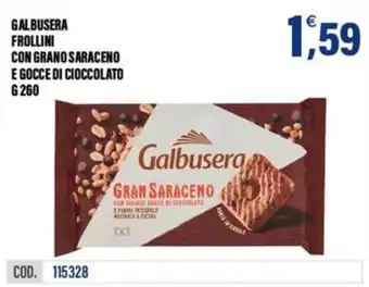 Galbusera frollini con grano saraceno e gocce di cioccolato