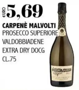 Big Food Carpenè Malvoti Prosecco Superiore Valdobbiadene Extra Dry DOCG offerta