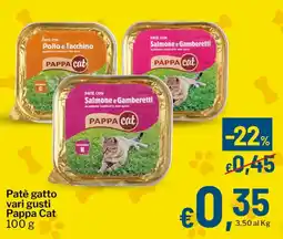 Qui Discount Patè gatto vari gusti Pappa Cat offerta