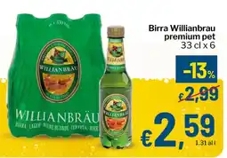 Qui Discount Birra Willianbrau premium pet offerta