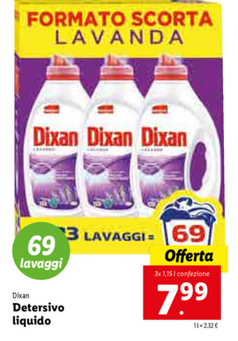 Lidl Dixan Detersivo liquido offerta
