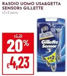 Pan Rasoio uomo usa&getta sensor3 gillette offerta