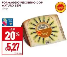 Pan Formaggio pecorino dop maturo sepi offerta