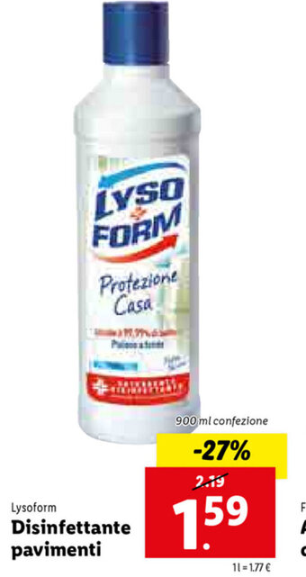 Lidl Lysoform Disinfettante pavimenti offerta