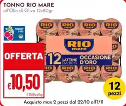 Pan Tonno Rio Mare all'Olio di Oliva offerta