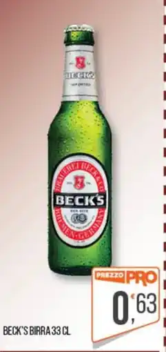 Cash pro Beck's birra offerta