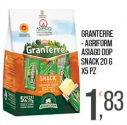 Cash pro GranTerre Agriform Asiago DOP Snack offerta