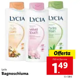 Lidl Lycia bagnoschiuma 750ml offerta