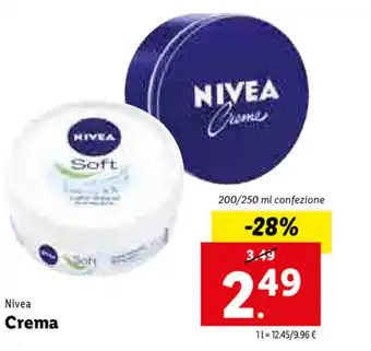 Lidl Nivea crema 200/250ml offerta