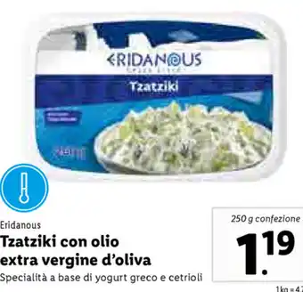 Lidl Eridanous Tzatziki con olio extra vergine d'oliva offerta