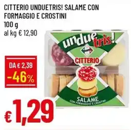 IperFamila undue tris! salame con formaggio e crostini offerta