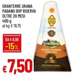 IperFamila GranTerre Grana Padano DOP Riserva offerta