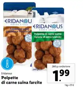 Lidl Eridanous Polpette di carne suina farcite 280g offerta