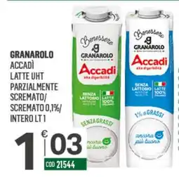 Tutto Risparmio Cash&Carry Granarolo accadì latte uht parzialmente scremato/ scremato 0,1%/ intero offerta